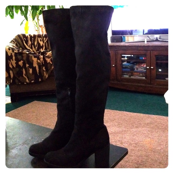 Sugar Shoes - Knee High Black Boots
